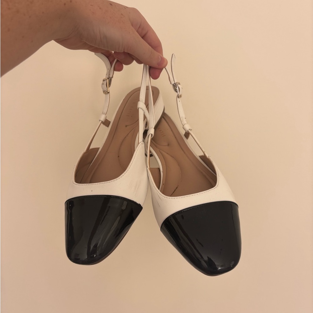 Black and White Kelly & Katie Slingback Flat